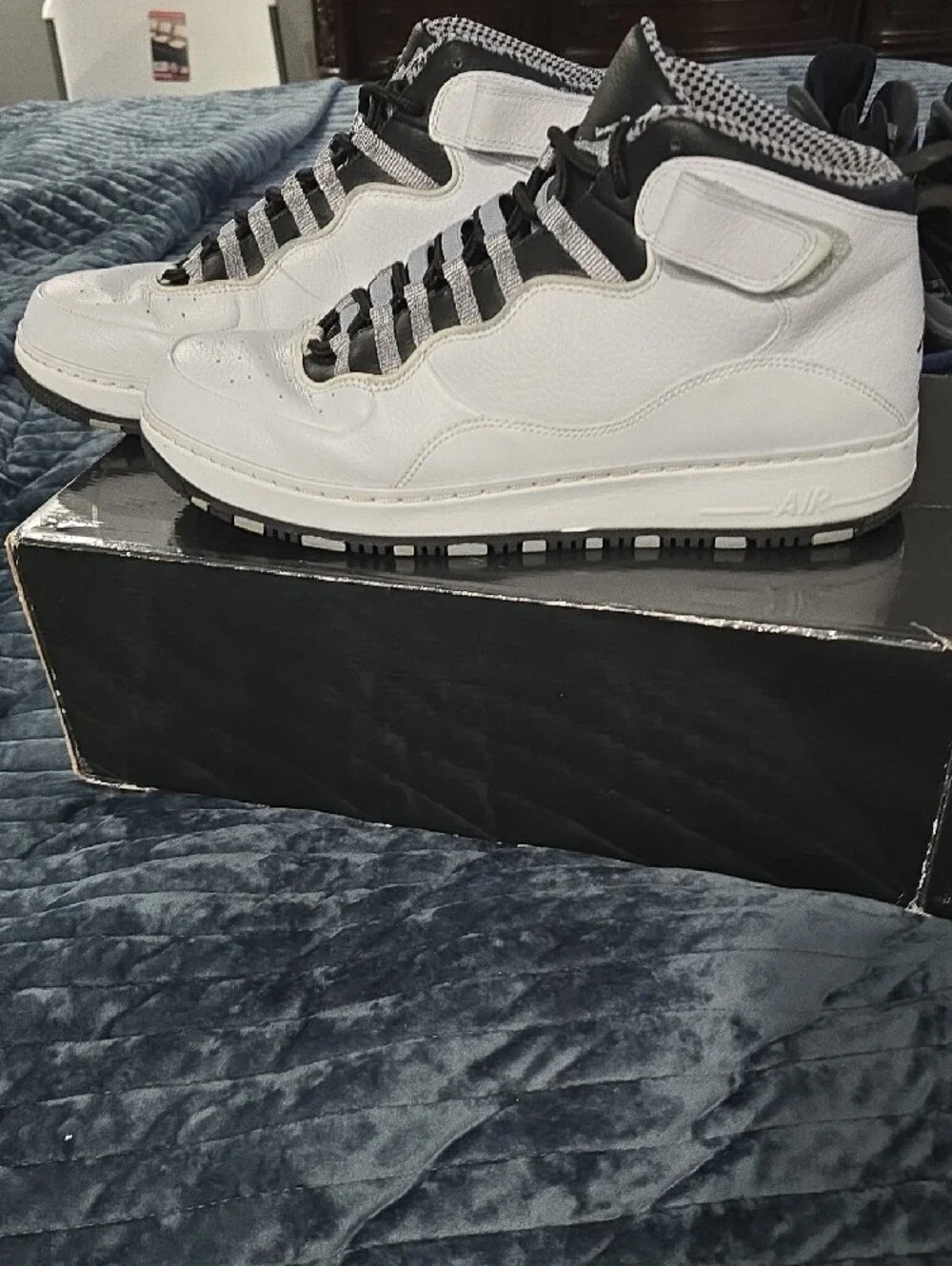Jordan White & Black High-Top Basketball Sneakers